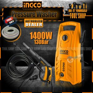 Ingco Original High Pressure Washer 1400W - 130Bar - New Improvement Self-Sucking System Now Water From Bucket and Tap Both System-بالٹی سے بھی پانی لے گا - HPWR14008