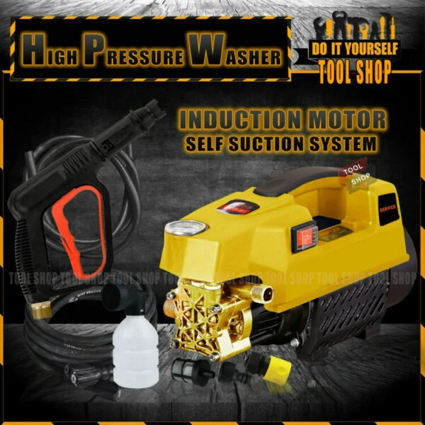 SERVICE High Pressure Washer 1900W - Induction Copper Motor - Water from Bucket & Tap Both Function