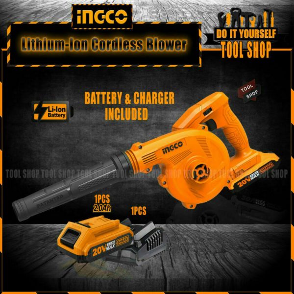 Ingco Original Lithium-Ion Blower with Battery & Charger 20V - CABLI200181