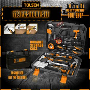Tolsen Original 119 pcs Complete Hand Tool Set w/ Hard Case - 85350
