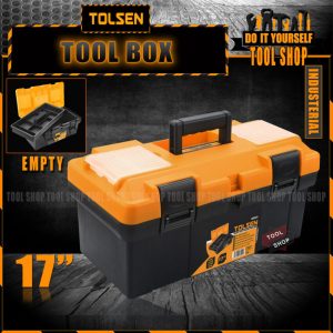Tolsen Industrial Tool Box (420x230x190mm) Ergonomic Design With 2 Small Components Box 80201