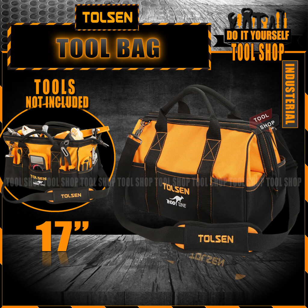 Tolsen Industrial Tool Bag Rigid Frame (17") 80101 Tool Shop