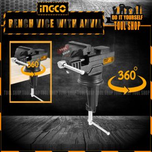 INGCO Original Bench Vise 360 Degree with Anvil 60mm HBV082 *ToolShop*