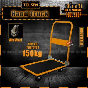 Tolsen Industrial Foldable Platform Hand Truck 150kg (735x470x850 mm) 4 TPR Wheels -62605