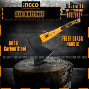 Ingco Original Carbon Steel Axe Hatchet with Fiber Handle 600G HAX0206008