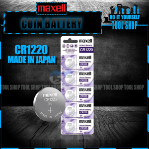 Maxell Original 5 Pcs CR1220 3V Lithium Battery Button Coin Cell (Made in Japan)