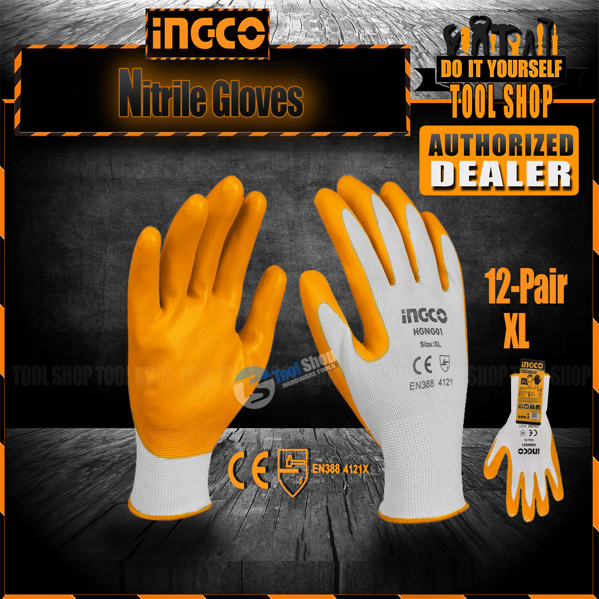INGCO Nitrile Rubber Gloves HGNG01 12 Pairs HGNG01 Tool Shop