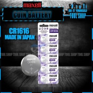 Maxell Original 5 Pcs CR1616 3V Lithium Battery Button Coin Cell (Made in Japan)