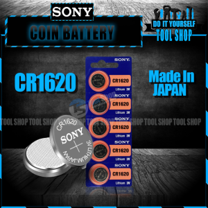 SONY Original 5 Pcs CR1620 3V Lithium Battery Button Coin Cell (Made In Japan)