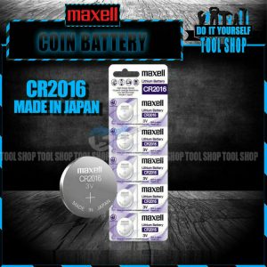 Maxell Original 5 Pcs CR2016 3V Lithium Battery Button Coin Cell (Made in Japan)