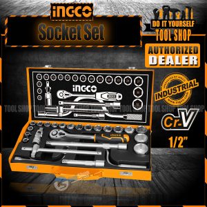 Ingco 24pcs Ratchet Socket Set 1/2" - CrV Industrial - HKTS0243