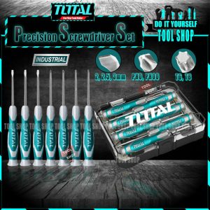 TOTAL INDUSTRIAL 7 Pcs Precision Screw Driver Set - CrV Material THT250726