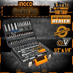 Ingco 94cs 1/4" And 1/2" Socket Set Cr/4" And 1/2" Socket Set CrV HKTS42941 Ingco 94Pcs 1/4" And 1/2" Socket Set CrV HKTS42941