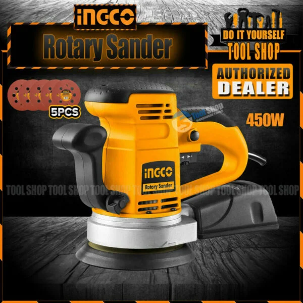 Ingco Original Rotary sander with 5x Sander Sheet - RS4508