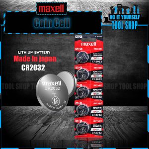 Maxell Original 5 Pcs CR2032 3V Lithium Battery Button Coin Cell (Made in Japan)