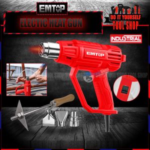 Emtop Industrial Electric Heat Gun with 3 Pcs Nozzle 1 pcs Scraper Included 2000W EHGN20002