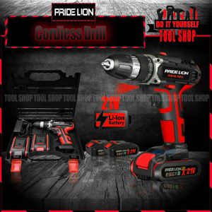 PRIDE LION Lithium Cordless Drill & Screwdriver 21V - Double Battery - Two Speed Brush less Motor PL9112