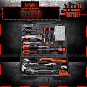 Black+Decker 126 Pieces Hand Tool Kit in Kitbox for Home DIY & Professional Use, Orange/Black - BMT126C, 2 Years Warranty