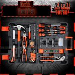 Black+Decker 154 Pieces Hand Tool Kit for Home & Office Use, Orange/Black - BMT154C, 2 Years Warranty