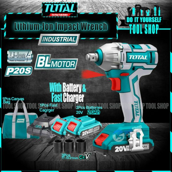 TOTAL IMPACT WRENCH Li - ion 20V / 2Ah / 300Nm (TIWLI2001)