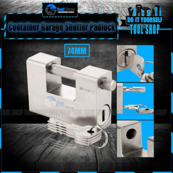 Heavy Duty Container Garage Shutter Padlock Security Shackle Chain Lock With 4 Keys