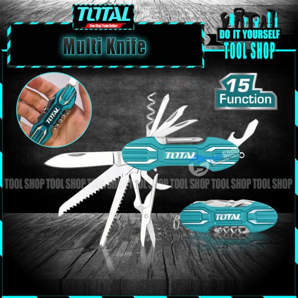 Total Multi Function Knife THMFK0156 - 15 Function Ingco Folding Multi-Function Knife 10 Function HMFK8108