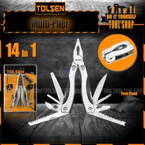 Tolsen 14 in 1 Foldable Multipurpose Pliers w/ Case (102x46x23mm) 30046