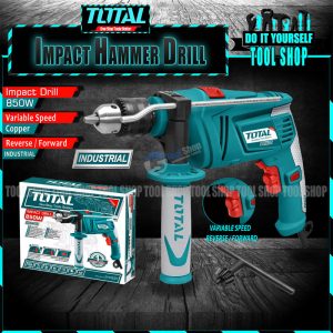 TOTAL TG109136 Industrial Impact Hammer Drill Copper Winding - Variable Speed - Reverse Forward 850W Reverse/Forward