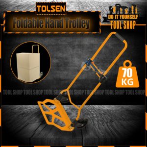 Tolsen Industrial Foldable Hand Trolley (425X420X980mm) with Rubber Wheels 62600 w/ Brakes (900x600x845mm) 5 TPR Wheels - 62606 Tolsen Industrial