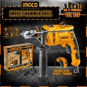 Ingco Impact Drill Machine Hammer Function - 650W Copper Veritable Speed - Reverse/Forward Option ID6538 - toolshoppakistan - ingco Brand - tool shop.pk