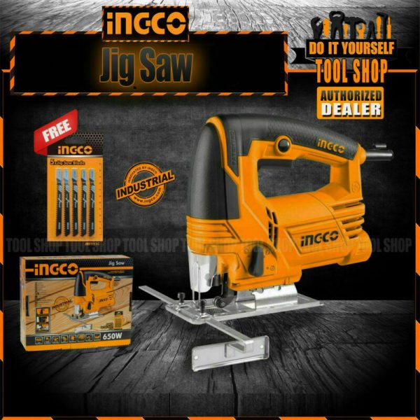 Ingco Jig Saw Machine 650W Industrial with 5 Pcs Jig Saw Blade JS6508 TS2081006 TOTAL TS2045565 Electric Jig Saw Variable Speed - toolshop.pk