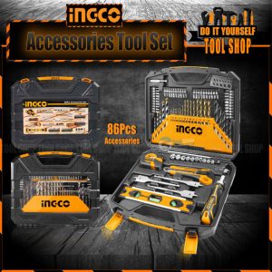 INGCO 86 Pcs Accessories Set - HKTAC010861 Industrial Hammer Drill FX Series Ingco 115 pcs Tool Set with 680W Impact Hammer Drill