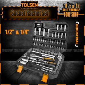 Tolsen 94pcs Socket Rachet Wrench Set (1/4" & 1/2" Drive) 15145 Industrial SerieHarden 13Pcs 3/8" Sockets Set - CrV - 510015 Harden 510822 - toolshop.pk