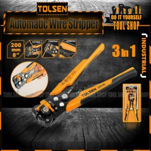 Tolsen Industrial Automatic Wire Stripper 200mm Zinc Alloy Head 3 in 1 - 38048 Cmart B0028 Automatic Wire Stripper - toolshop.pk