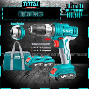 Total Cordless Lithium-Ion Impact Drill 12V - Double Batteries TIDLI1222 Ingco CIDLI200215 Cordless Lithium-Ion Impact Drill With - toolshop.pk