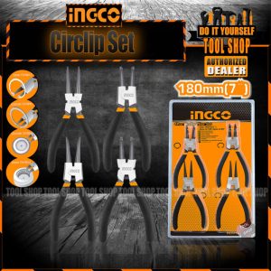Ingco 4Pcs Circlip Pliers Set Carbon Steel HCCPS01180