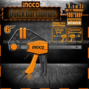 INGCO Original Quick Bar Clamp for Wood Work 2'' inches Jaws Table Bench Top Vise Vice Swivel Base with Anvil 2'' inches Jaws Table