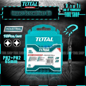 Total Impact Screwdriver Bit - PH2+PH2 - 65mm - Industrial TACIM16PH233 - for Drill SDB21HL133 - Total 10 Pcs Screwdriver Bis TAC16HL133 - toolshop.pk