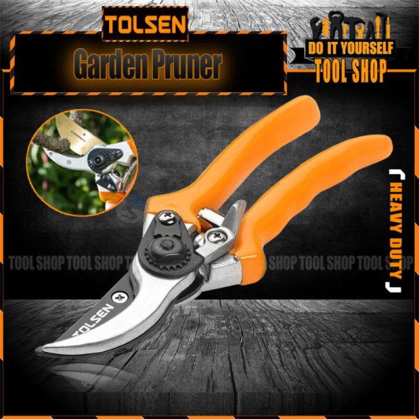 Tolsen Bypass Pattern Garden Pruning Shear (200mm 8") Dipped Handle 31022 Cronw CPHSD-BIA16 Pruning Shears 8 inch 200mm