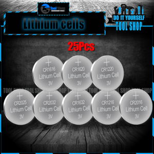 25 Pcs Lithium Battery Coin Cell 3V CR1616, CR1620, CR1220, CR2025, CR2032, CR1632, CR1216, CR2016