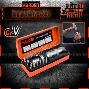 Harden 550641 14 Pcs Impact Driver Set (PROFESSIONAL) Multi-purpose High Hardness Professional Hand Tool Alloy Steel 14pcs Impact Driver Bit Set