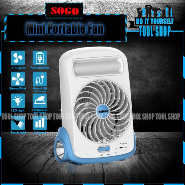 Sogo Rechargeable Mini Table-Desk Fan (JPN-402)