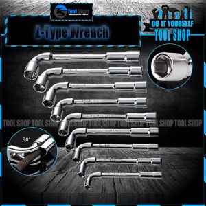 Hi-Spec Pipe Wrench L Type Socket Wrench Set Perforation Elbow Spanner Wrench Hand Tool For Remove Fix Screw Nut A Set Of Key
