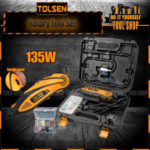 Tolsen 108pcs Rotary Tool Set w/ Hard Case (135W) GS Approved FX Series 79555