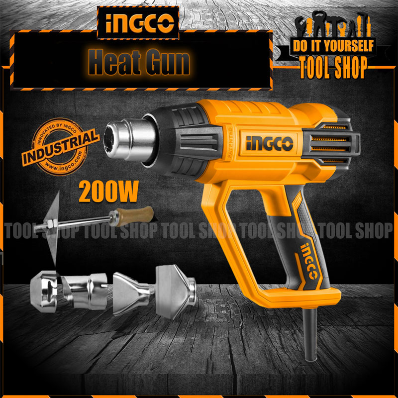 Ingco Original Electric Heat Gun Machine 2000W - Industrial 5 pcs Accessories HG200028
