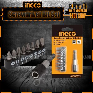 Ingco 9 Pcs Screwdriver Bit Set TACSD3091 AKSD0071