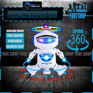 Electronic Dancing Robot Toy For Kids, Flashing Lights, 360° Body Spinning, Smart Space Robot Walking Dancing Robot Astronaut Music Light Toy
