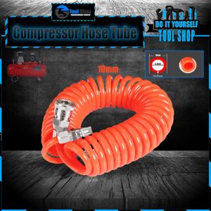 Expansion Bolt 6Meter PU Air Compressor Hose Tube 8/10/12mm With hose connector Telescopic Spiral Pipe Tool (Color : 10x6.5 No Connector, Size : 6M)