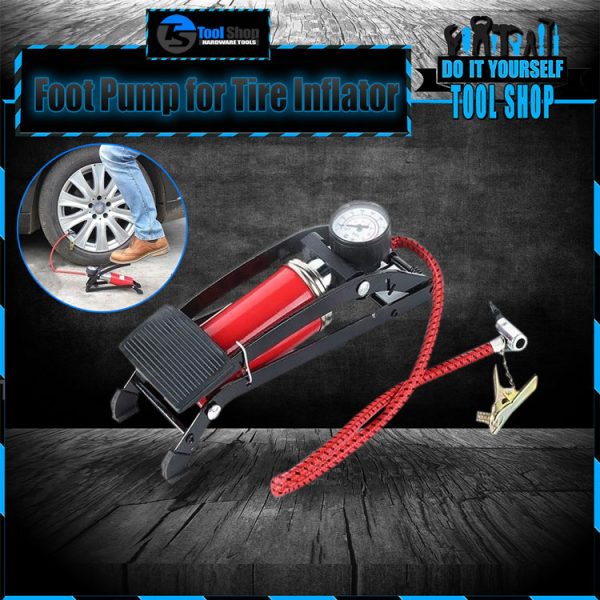 High Pressure Foot Pump for Car Tire Inflator Pump Foldable style Foot for Motor Bike Vehicle Auto Air Compressor