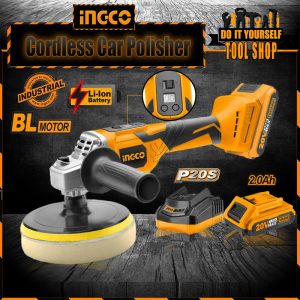 INGCO APLI2001 20V Lithium-Ion Cordless Angle Polisher IPTC POWERSHARE Battery and Charger Included